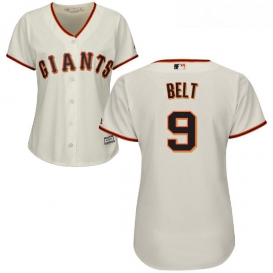 Womens Majestic San Francisco Giants 9 Brandon Belt Replica Cream Home Cool Base MLB Jersey Womens Majestic San Francisco Giants 9 Brandon Belt Replica Cream Home Cool Base MLB Jersey