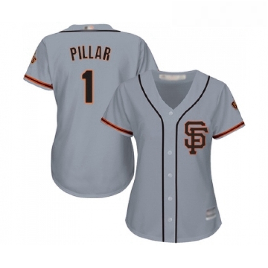 Womens San Francisco Giants 1 Kevin Pillar Replica Grey Road 2 Cool Base Baseball Jersey Womens San Francisco Giants 1 Kevin Pillar Replica Grey Road 2 Cool Base Baseball Jersey