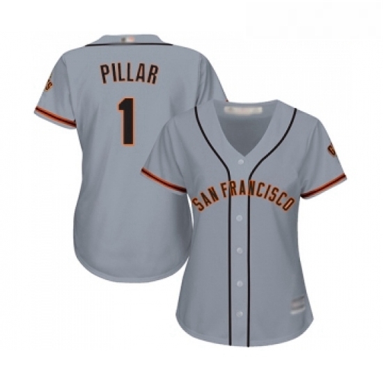 Womens San Francisco Giants 1 Kevin Pillar Replica Grey Road Cool Base Baseball Jersey Womens San Francisco Giants 1 Kevin Pillar Replica Grey Road Cool Base Baseball Jersey
