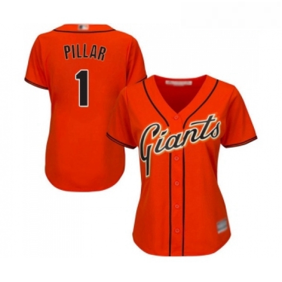Womens San Francisco Giants 1 Kevin Pillar Replica Orange Alternate Cool Base Baseball Jersey Womens San Francisco Giants 1 Kevin Pillar Replica Orange Alternate Cool Base Baseball Jersey