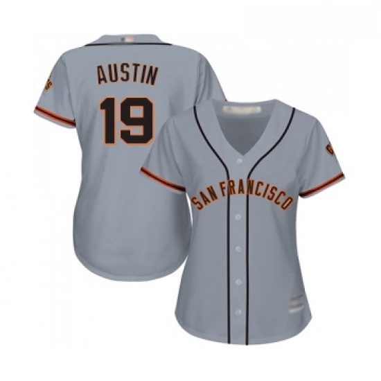 Womens San Francisco Giants 19 Tyler Austin Replica Grey Road Cool Base Baseball Jersey Womens San Francisco Giants 19 Tyler Austin Replica Grey Road Cool Base Baseball Jersey
