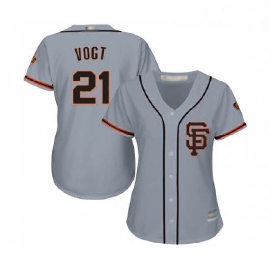 Womens San Francisco Giants 21 Stephen Vogt Replica Grey Road 2 Cool Base Baseball Jersey Womens San Francisco Giants 21 Stephen Vogt Replica Grey Road 2 Cool Base Baseball Jersey
