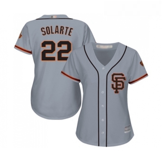 Womens San Francisco Giants 22 Yangervis Solarte Replica Grey Road 2 Cool Base Baseball Jersey Womens San Francisco Giants 22 Yangervis Solarte Replica Grey Road 2 Cool Base Baseball Jersey