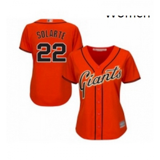 Womens San Francisco Giants 22 Yangervis Solarte Replica Orange Alternate Cool Base Baseball Jersey Womens San Francisco Giants 22 Yangervis Solarte Replica Orange Alternate Cool Base Baseball Jersey