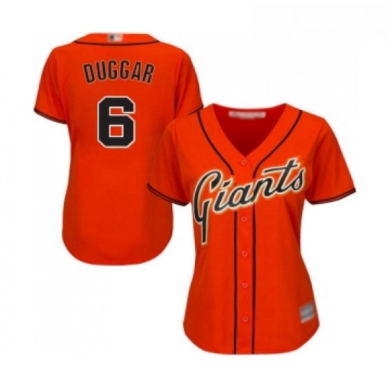 Womens San Francisco Giants 6 Steven Duggar Replica Orange Alternate Cool Base Baseball Jersey Womens San Francisco Giants 6 Steven Duggar Replica Orange Alternate Cool Base Baseball Jersey
