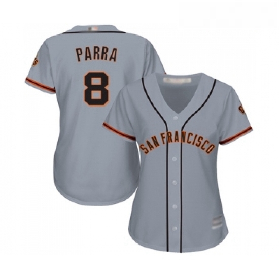 Womens San Francisco Giants 8 Gerardo Parra Replica Grey Road Cool Base Baseball Jersey Womens San Francisco Giants 8 Gerardo Parra Replica Grey Road Cool Base Baseball Jersey