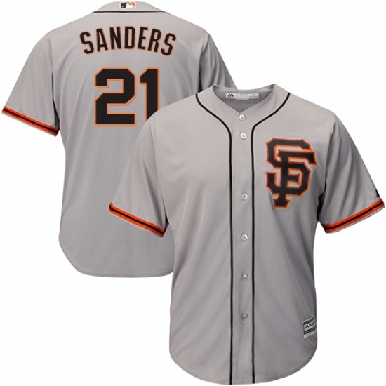 Youth Majestic San Francisco Giants 21 Deion Sanders Replica Grey Road 2 Cool Base MLB Jersey Youth Majestic San Francisco Giants 21 Deion Sanders Replica Grey Road 2 Cool Base MLB Jersey