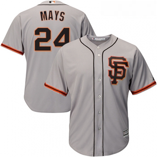 Youth Majestic San Francisco Giants 24 Willie Mays Replica Grey Road 2 Cool Base MLB Jersey Youth Majestic San Francisco Giants 24 Willie Mays Replica Grey Road 2 Cool Base MLB Jersey