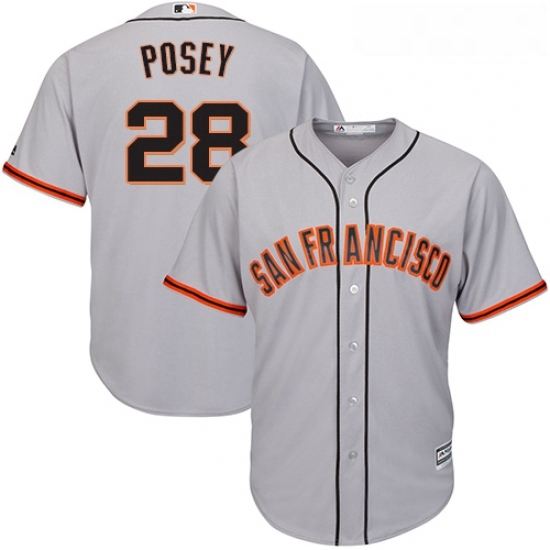 Youth Majestic San Francisco Giants 28 Buster Posey Replica Grey Road Cool Base MLB Jersey Youth Majestic San Francisco Giants 28 Buster Posey Replica Grey Road Cool Base MLB Jersey