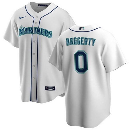 Men Seattle Mariners 0 Sam Haggerty White Cool Base Stitched Jersey Men Seattle Mariners 0 Sam Haggerty White Cool Base Stitched Jersey