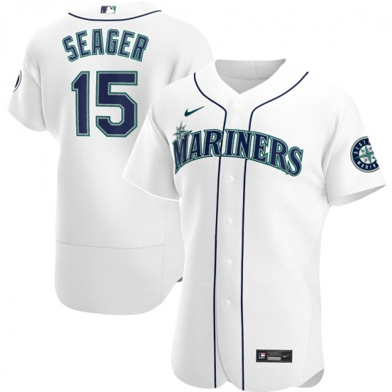 Men Seattle Mariners 15 Kyle Seager Men Nike White Home 2020 Flex Base Player MLB Jersey Men Seattle Mariners 15 Kyle Seager Men Nike White Home 2020 Flex Base Player MLB Jersey