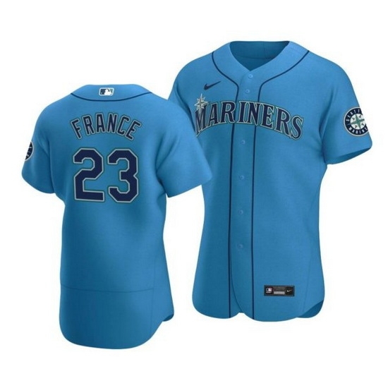 Men Seattle Mariners 23 Ty France Royal Flex Base Stitched Jersey Men Seattle Mariners 23 Ty France Royal Flex Base Stitched Jersey