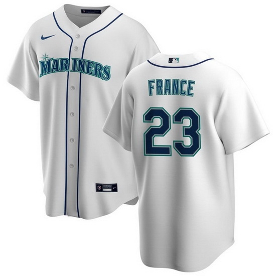 Men Seattle Mariners 23 Ty France White Cool Base Stitched Jersey Men Seattle Mariners 23 Ty France White Cool Base Stitched Jersey