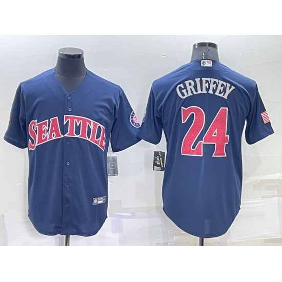 Men Seattle Mariners 24 Ken Griffey Navy Cool Base Stitched Jersey Men Seattle Mariners 24 Ken Griffey Navy Cool Base Stitched Jersey