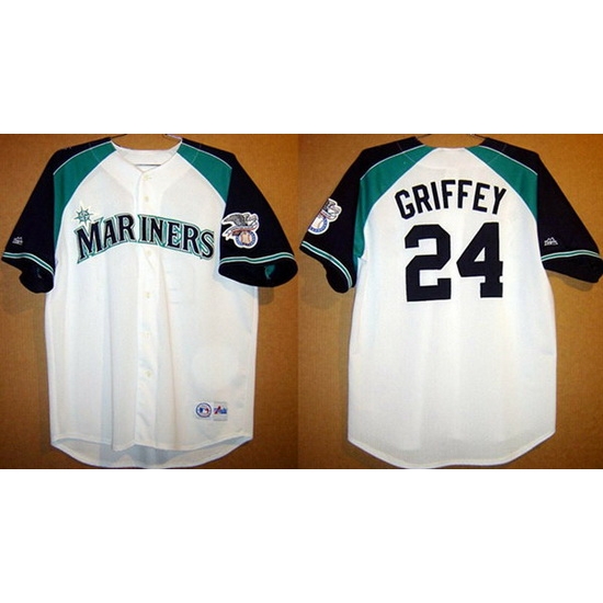 Men Seattle Mariners 24 Ken Griffey White Stitched jersey Men Seattle Mariners 24 Ken Griffey White Stitched jersey