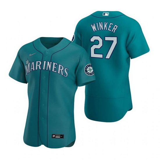 Men Seattle Mariners 27 Jesse Winker Aqua Flex Base Stitched jersey Men Seattle Mariners 27 Jesse Winker Aqua Flex Base Stitched jersey