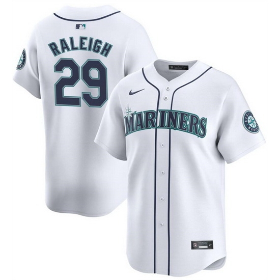 Men Seattle Mariners 29 Cal Raleig White 2024 Home Limited Stitched Jersey Men Seattle Mariners 29 Cal Raleig White 2024 Home Limited Stitched Jersey