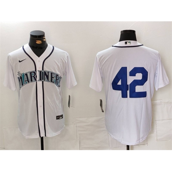 Men Seattle Mariners 42 Jackie Robinson White Cool Base Stitched Jersey Men Seattle Mariners 42 Jackie Robinson White Cool Base Stitched Jersey