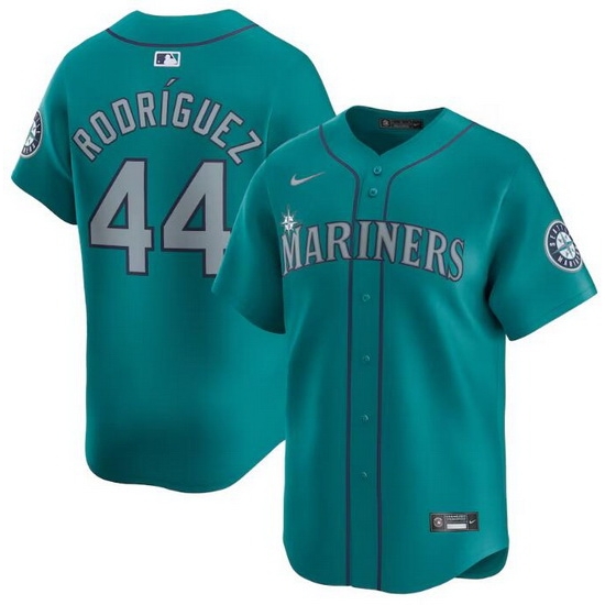 Men Seattle Mariners 44 Julio Rodr EDguez Aqua Alternate Limited Stitched Jersey Men Seattle Mariners 44 Julio Rodr EDguez Aqua Alternate Limited Stitched Jersey