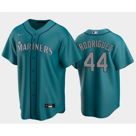 Men Seattle Mariners 44 Julio Rodr EDguez Aqua Cool Base Stitched Jersey Men Seattle Mariners 44 Julio Rodr EDguez Aqua Cool Base Stitched Jersey