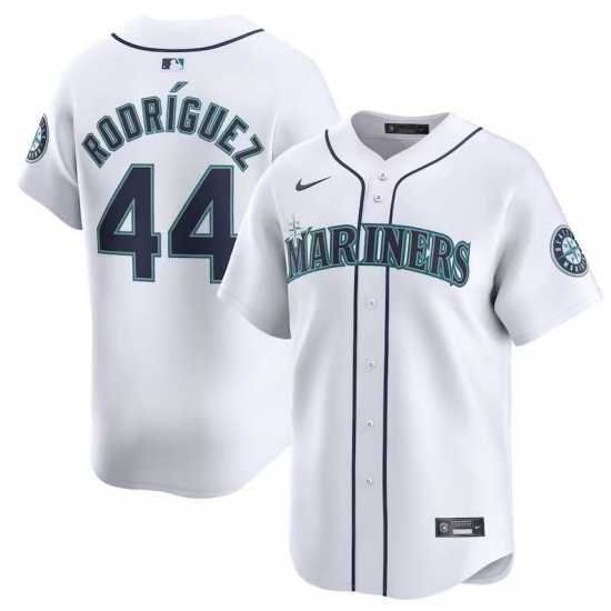 Men Seattle Mariners 44 Julio Rodr EDguez White Home Limited Stitched Jersey Men Seattle Mariners 44 Julio Rodr EDguez White Home Limited Stitched Jersey