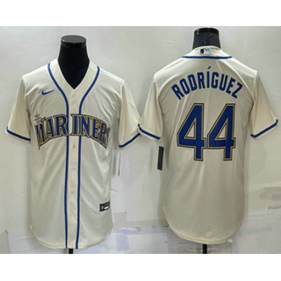 Men Seattle Mariners 44 Julio Rodriguez Cream Stitched MLB Cool Base Nike Jersey Men Seattle Mariners 44 Julio Rodriguez Cream Stitched MLB Cool Base Nike Jersey