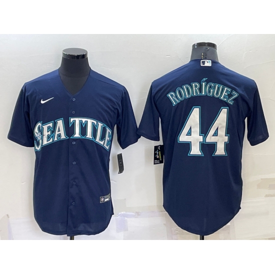 Men Seattle Mariners 44 Julio Rodriguez Navy Blue Stitched MLB Cool Base Nike Jersey Men Seattle Mariners 44 Julio Rodriguez Navy Blue Stitched MLB Cool Base Nike Jersey