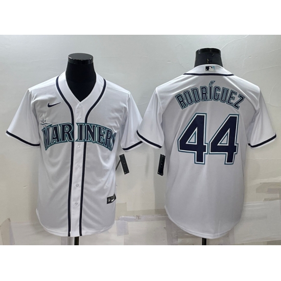 Men Seattle Mariners 44 Julio Rodriguez White Cool Base Stitched Jersey 5 Men Seattle Mariners 44 Julio Rodriguez White Cool Base Stitched Jersey 5