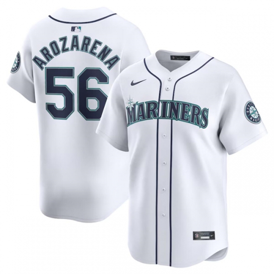 Men Seattle Mariners 56 Randy Arozarena White 2024 Home Limited Stitched Jersey Men Seattle Mariners 56 Randy Arozarena White 2024 Home Limited Stitched Jersey