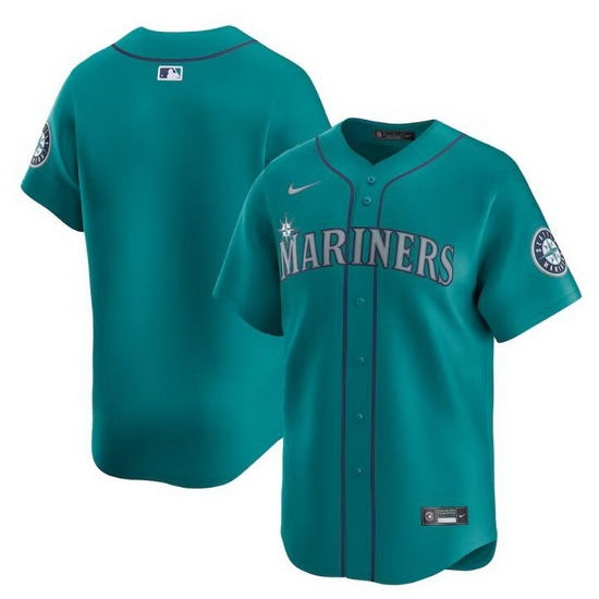 Men Seattle Mariners Blank Aqua Alternate Limited Stitched Jersey Men Seattle Mariners Blank Aqua Alternate Limited Stitched Jersey
