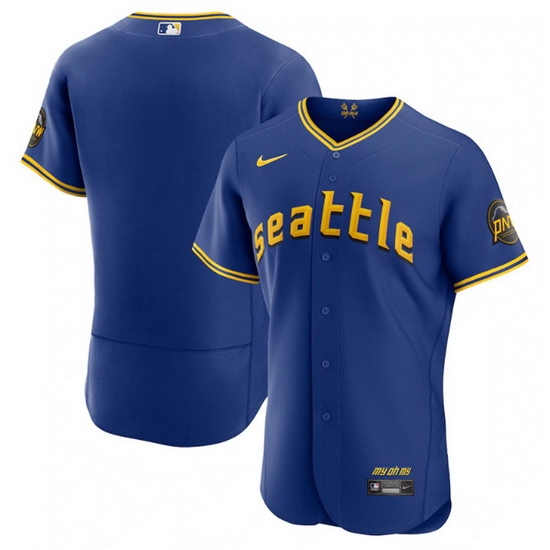 Men Seattle Mariners Blank Royal 2023 City Connect Flex Base Stitched Jersey Men Seattle Mariners Blank Royal 2023 City Connect Flex Base Stitched Jersey
