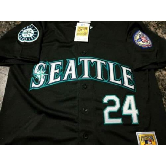 Men Seattle Mariners ken griffey Jr 24 Black MLB jersey Throwback Men Seattle Mariners ken griffey Jr 24 Black MLB jersey Throwback