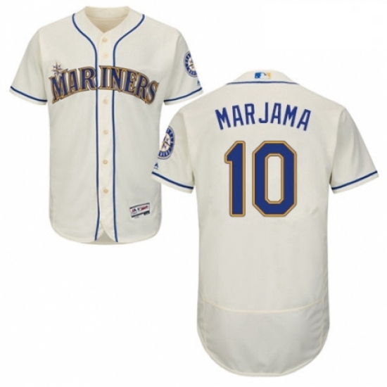 Mens Majestic Seattle Mariners 10 Mike Marjama Cream Alternate Flex Base Authentic Collection MLB Jersey Mens Majestic Seattle Mariners 10 Mike Marjama Cream Alternate Flex Base Authentic Collection MLB Jersey