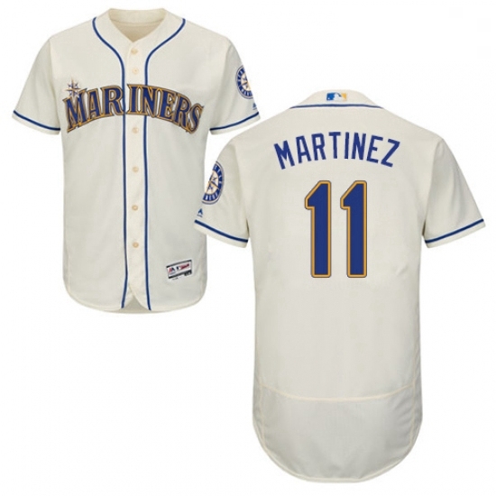 Mens Majestic Seattle Mariners 11 Edgar Martinez Cream Flexbase Authentic Collection MLB Jersey Mens Majestic Seattle Mariners 11 Edgar Martinez Cream Flexbase Authentic Collection MLB Jersey
