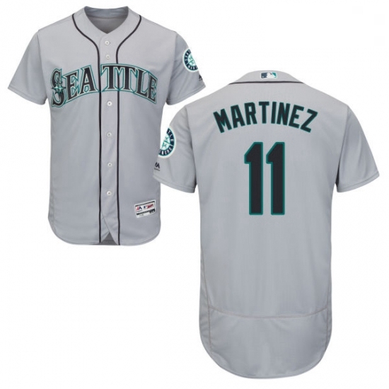 Mens Majestic Seattle Mariners 11 Edgar Martinez Grey Flexbase Authentic Collection MLB Jersey Mens Majestic Seattle Mariners 11 Edgar Martinez Grey Flexbase Authentic Collection MLB Jersey