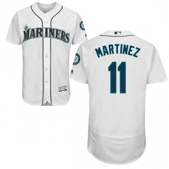 Mens Majestic Seattle Mariners 11 Edgar Martinez White Flexbase Authentic Collection MLB Jersey Mens Majestic Seattle Mariners 11 Edgar Martinez White Flexbase Authentic Collection MLB Jersey
