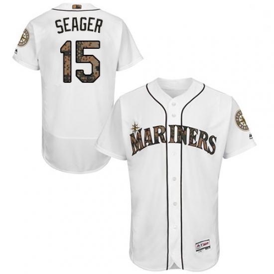 Mens Majestic Seattle Mariners 15 Kyle Seager Authentic White 2016 Memorial Day Fashion Flex Base MLB Jersey Mens Majestic Seattle Mariners 15 Kyle Seager Authentic White 2016 Memorial Day Fashion Flex Base MLB Jersey