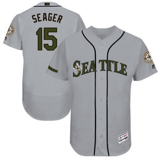 Mens Majestic Seattle Mariners 15 Kyle Seager Grey Memorial Day Authentic Collection Flex Base MLB Jersey Mens Majestic Seattle Mariners 15 Kyle Seager Grey Memorial Day Authentic Collection Flex Base MLB Jersey