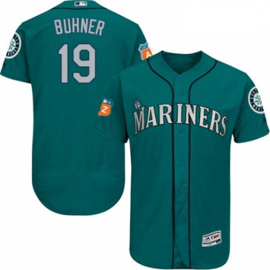 Mens Majestic Seattle Mariners 19 Jay Buhner Teal Green Alternate Flex Base Authentic Collection MLB Jersey Mens Majestic Seattle Mariners 19 Jay Buhner Teal Green Alternate Flex Base Authentic Collection MLB Jersey