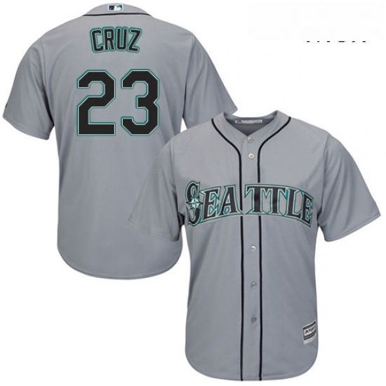 Mens Majestic Seattle Mariners 23 Nelson Cruz Replica Grey Road Cool Base MLB Jersey Mens Majestic Seattle Mariners 23 Nelson Cruz Replica Grey Road Cool Base MLB Jersey