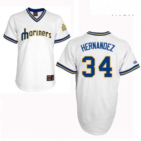 Mens Majestic Seattle Mariners 34 Felix Hernandez Authentic White Cooperstown MLB Jersey Mens Majestic Seattle Mariners 34 Felix Hernandez Authentic White Cooperstown MLB Jersey