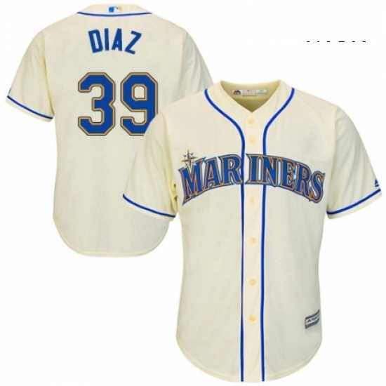 Mens Majestic Seattle Mariners 39 Edwin Diaz Replica Cream Alternate Cool Base MLB Jersey Mens Majestic Seattle Mariners 39 Edwin Diaz Replica Cream Alternate Cool Base MLB Jersey