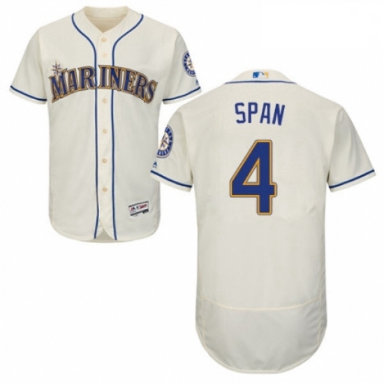 Mens Majestic Seattle Mariners 4 Denard Span Cream Alternate Flex Base Authentic Collection MLB Jersey Mens Majestic Seattle Mariners 4 Denard Span Cream Alternate Flex Base Authentic Collection MLB Jersey