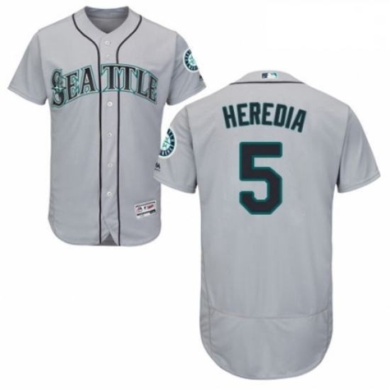 Mens Majestic Seattle Mariners 5 Guillermo Heredia Grey Road Flex Base Authentic Collection MLB Jersey Mens Majestic Seattle Mariners 5 Guillermo Heredia Grey Road Flex Base Authentic Collection MLB Jersey