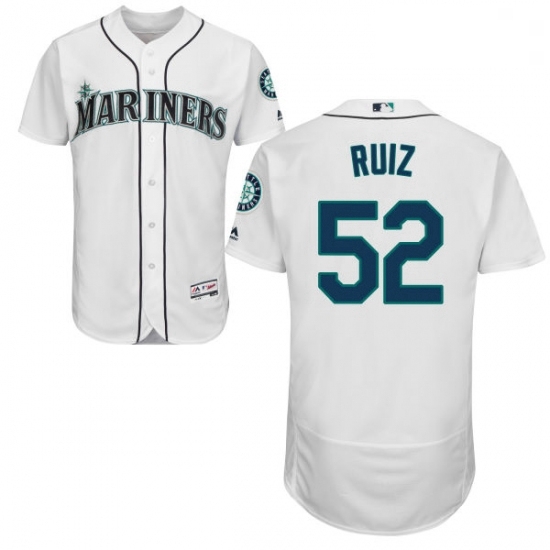Mens Majestic Seattle Mariners 52 Carlos Ruiz White Flexbase Authentic Collection MLB Jersey Mens Majestic Seattle Mariners 52 Carlos Ruiz White Flexbase Authentic Collection MLB Jersey