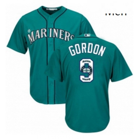 Mens Majestic Seattle Mariners 9 Dee Gordon Authentic Teal Green Team Logo Fashion Cool Base MLB Jersey Mens Majestic Seattle Mariners 9 Dee Gordon Authentic Teal Green Team Logo Fashion Cool Base MLB Jersey