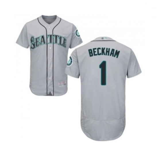 Mens Seattle Mariners 1 Tim Beckham Grey Road Flex Base Authentic Collection Baseball Jersey Mens Seattle Mariners 1 Tim Beckham Grey Road Flex Base Authentic Collection Baseball Jersey
