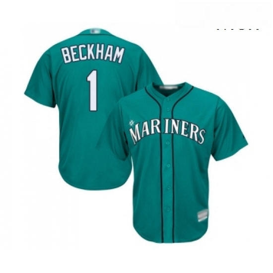 Mens Seattle Mariners 1 Tim Beckham Replica Teal Green Alternate Cool Base Baseball Jersey Mens Seattle Mariners 1 Tim Beckham Replica Teal Green Alternate Cool Base Baseball Jersey