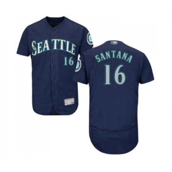 Mens Seattle Mariners 16 Domingo Santana Navy Blue Alternate Flex Base Authentic Collection Baseball Jersey Mens Seattle Mariners 16 Domingo Santana Navy Blue Alternate Flex Base Authentic Collection Baseball Jersey