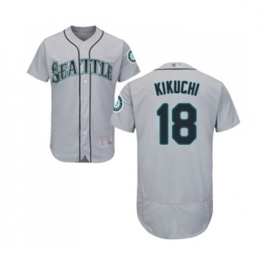 Mens Seattle Mariners 18 Yusei Kikuchi Grey Road Flex Base Authentic Collection Baseball Jersey Mens Seattle Mariners 18 Yusei Kikuchi Grey Road Flex Base Authentic Collection Baseball Jersey